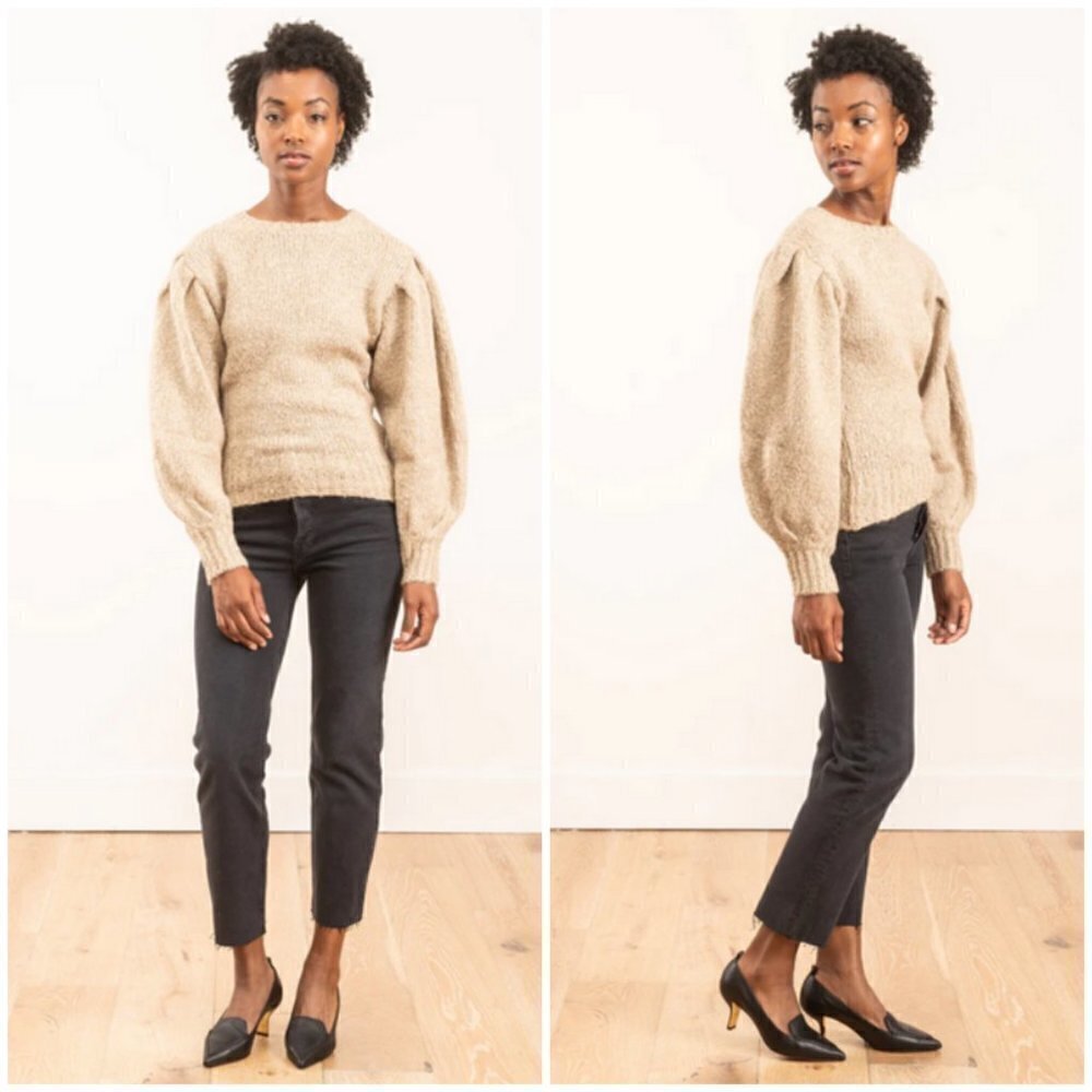 💕ISABEL MARANT ETOILE💕 Shaelyn Sweater ~ Alpaca Blend Beige EU 38